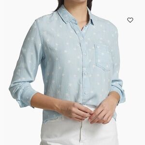 Rails Light Blue Star Patterned Shirt